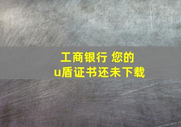 工商银行 您的u盾证书还未下载